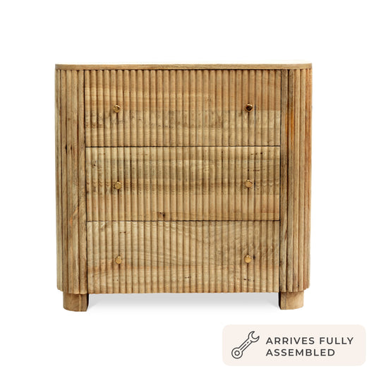 Finley Mango Wood 3 Drawer Chest - Natural