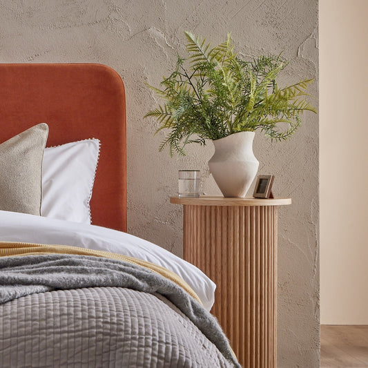 Hattie Round Pedestal Side Table - Natural