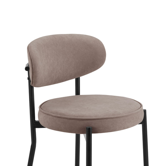 Mia Set of 2 Barstools - Matte Velvet - Sand