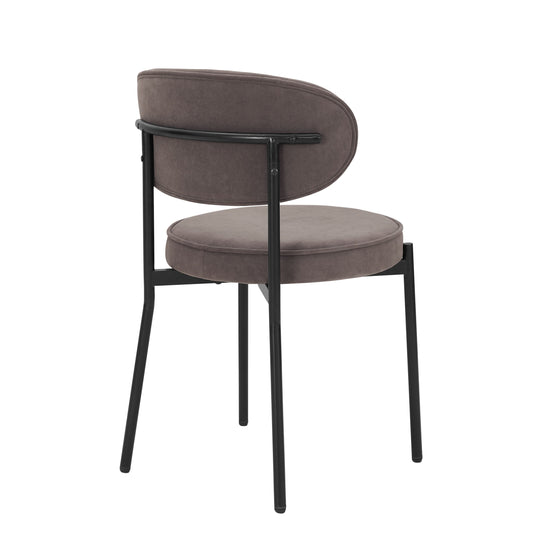 Mia Set of 2 Dining Chairs - Matte Velvet - Taupe
