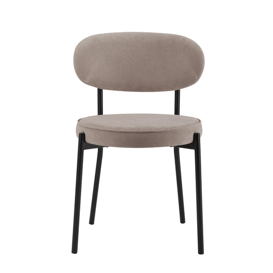 Mia Set of 2 Dining Chairs - Matte Velvet - Sand