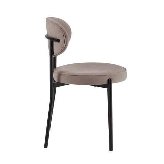 Mia Set of 2 Dining Chairs - Matte Velvet - Sand