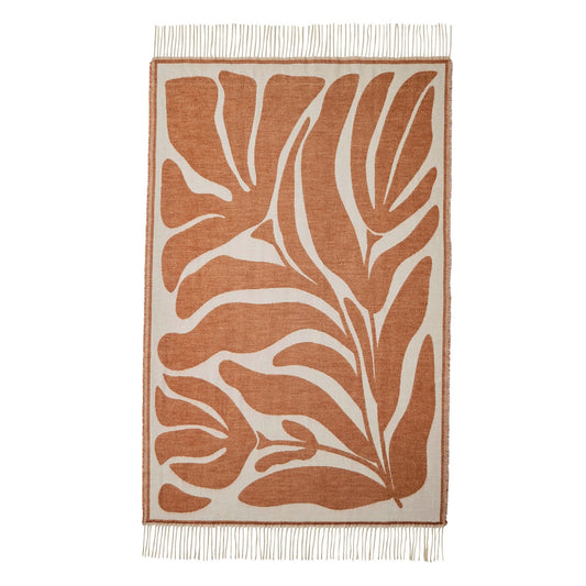 Abstract Floral Throw - Burnt Orange - DUSK
