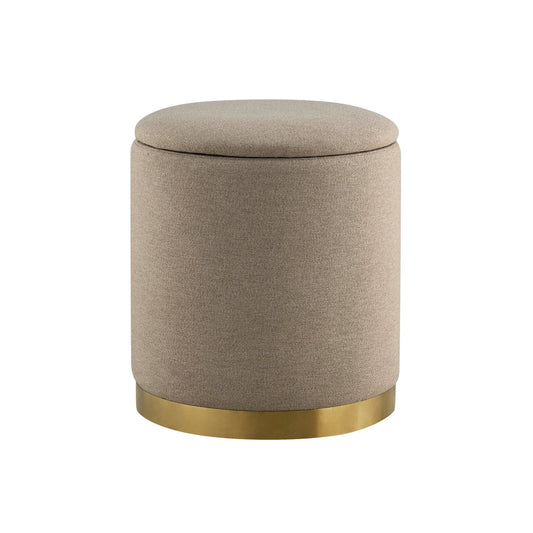 Adelaide Gold Base Storage Stool - Oatmeal - DUSK