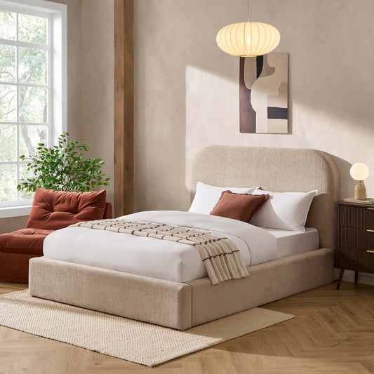 Aintree Ottoman Storage Bed - Textured Oatmeal - DUSK