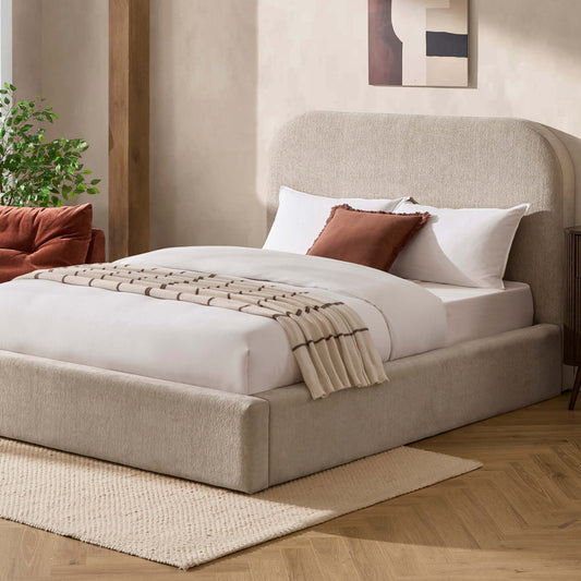 Aintree Ottoman Storage Bed - Textured Oatmeal - DUSK