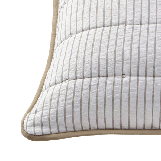Albi Stripe Seersucker Cushion Cover - Natural/White - DUSK