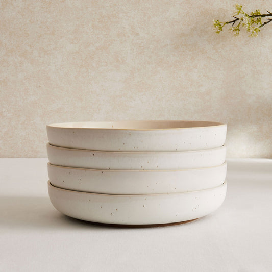 Alfredo Speckled Stoneware Set of 4 Pasta Bowls - DUSK
