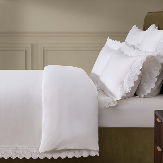 Alice 200 Thread Count Duvet Cover - White - DUSK