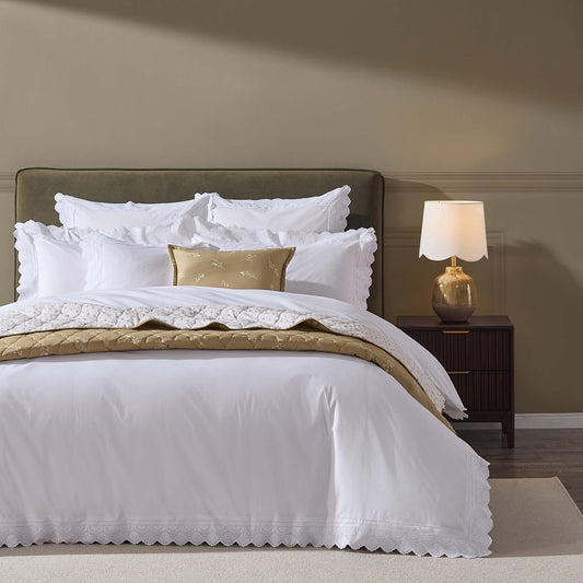 Alice 200 Thread Count Duvet Cover - White - DUSK