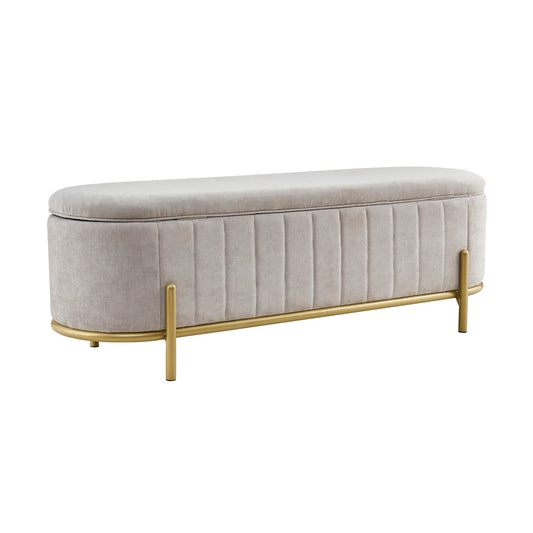 Altrincham Storage Ottoman - Chenille Light Grey - DUSK