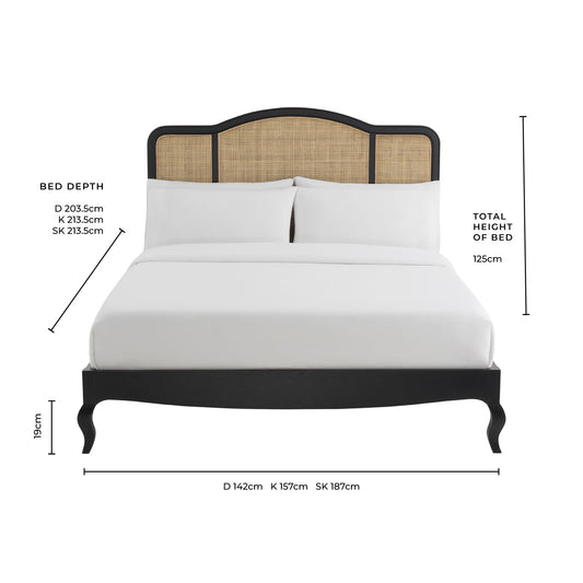 Annecy Rattan Bed Frame - Cream - DUSK