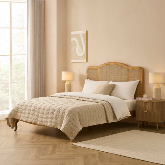 Annecy Rattan Bed Frame - Natural - DUSK