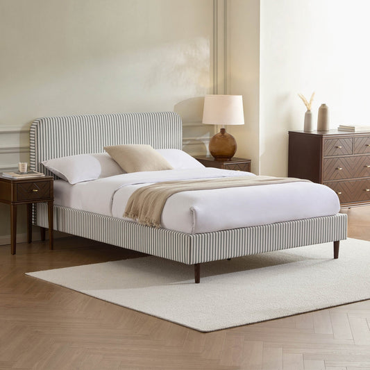 Ascot Bed Frame - Sage Stripe - DUSK