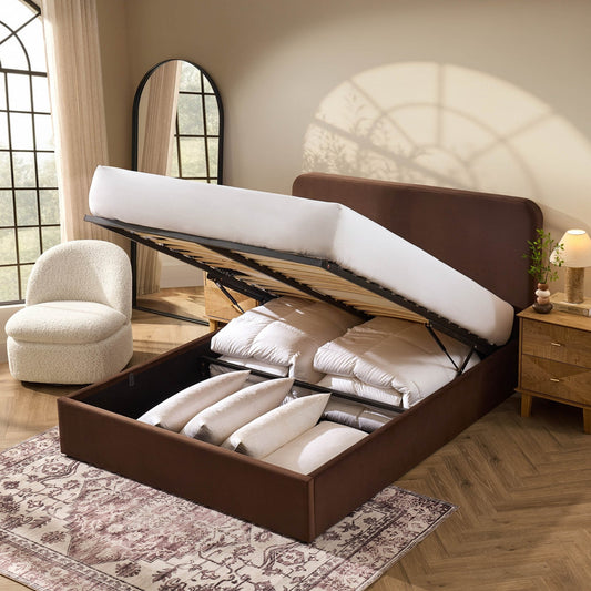 Ascot Ottoman Storage Bed - Cappuccino - DUSK