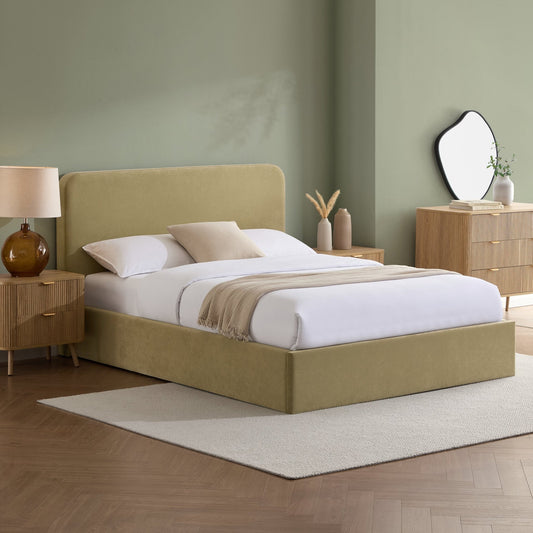Ascot Ottoman Storage Bed - Light Green - DUSK