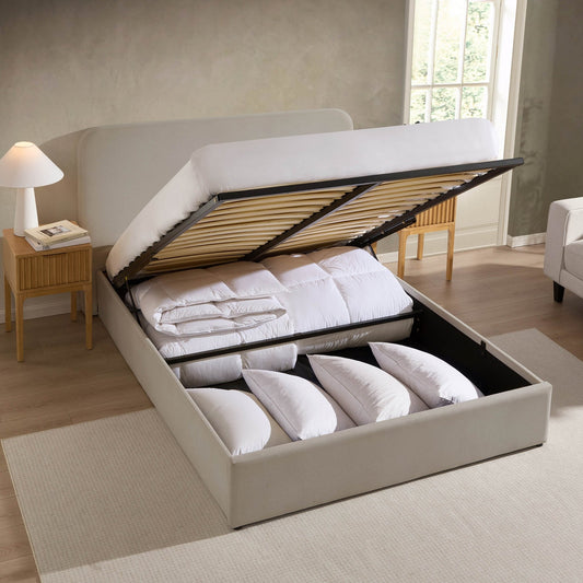 Ascot Ottoman Storage Bed - Natural - DUSK