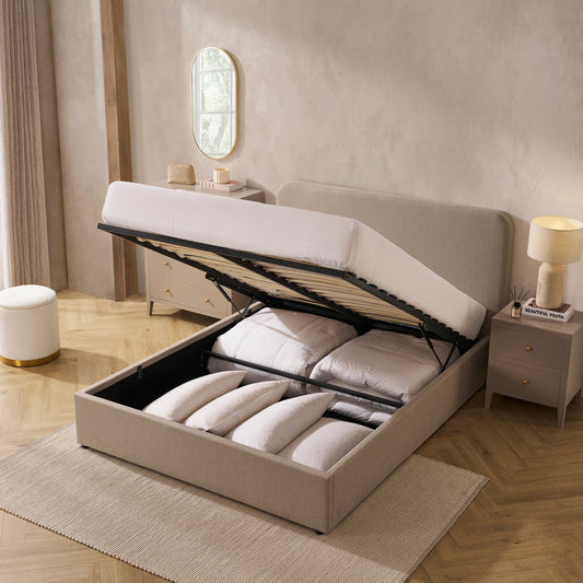 Ascot Ottoman Storage Bed - Stone Grey - DUSK