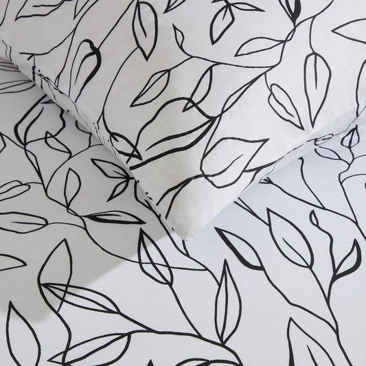 Astrid Duvet Cover & Pillowcase Set - Off White/Black - DUSK