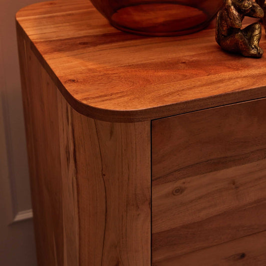 Avery Acacia Wood 6 Drawer Chest - Natural - DUSK