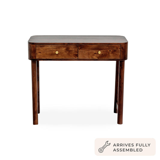 Avery Acacia Wood Dressing Table Console - Walnut - DUSK