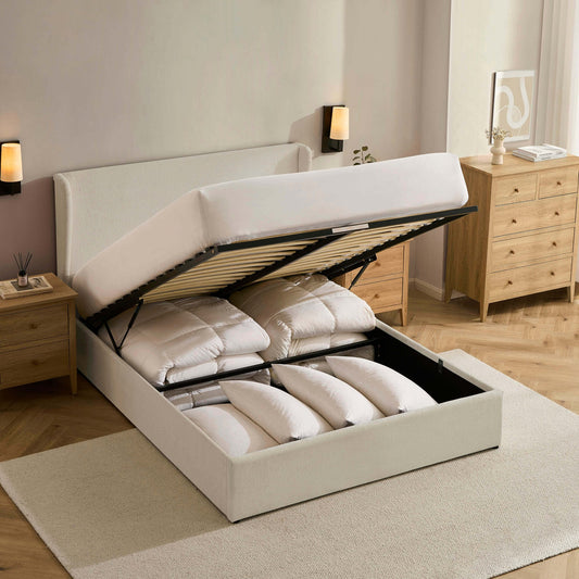 Berkeley Ottoman Storage Bed - Chenille Ecru - DUSK