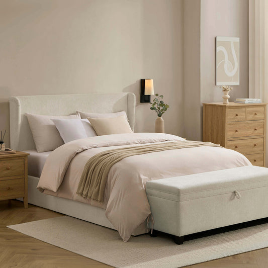 Berkeley Ottoman Storage Bed - Chenille Ecru - DUSK