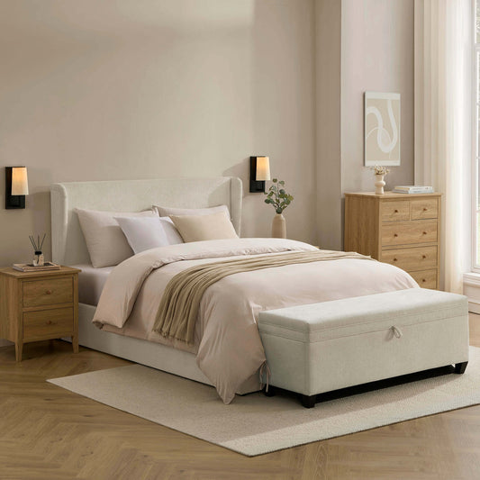 Berkeley Ottoman Storage Bed - Chenille Ecru - DUSK
