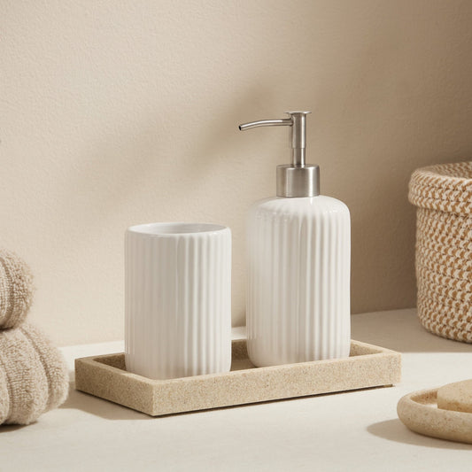 Blake Ribbed Glaze Tumbler - White - DUSK