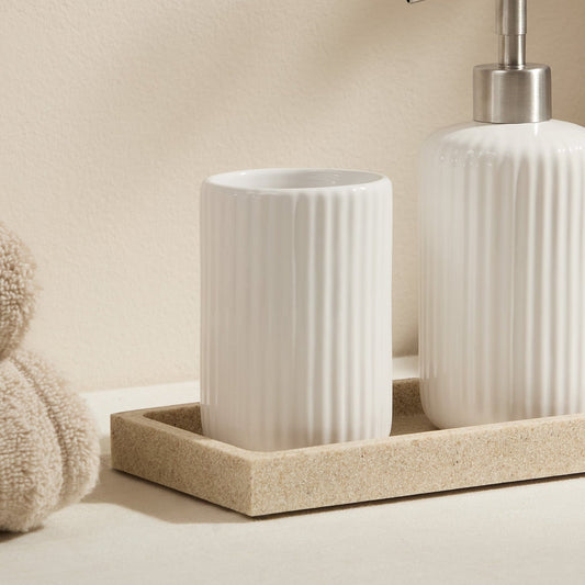 Blake Ribbed Glaze Tumbler - White - DUSK