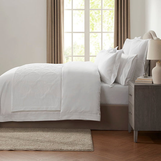 Bloomsbury Double Duvet Cover - 1000 TC - White - DUSK