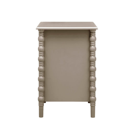 Bonnie 2 Drawer Bedside Table - Taupe - DUSK