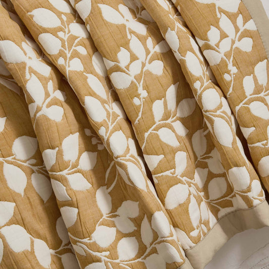 Bordeaux Contrast Floral Matelasse Bedspread - Mustard - DUSK