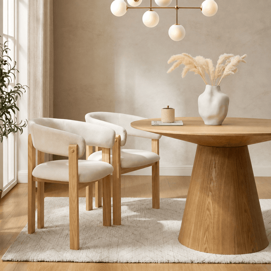 Bridget Set of 2 Dining Chairs - Cream Linen - DUSK
