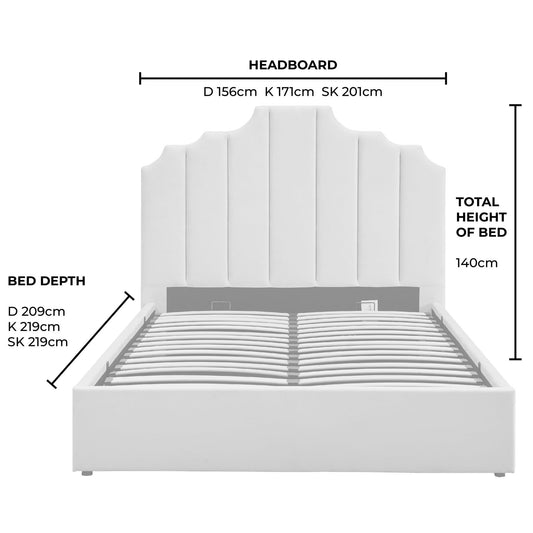 Bronte Ottoman Storage Bed - Ecru - DUSK