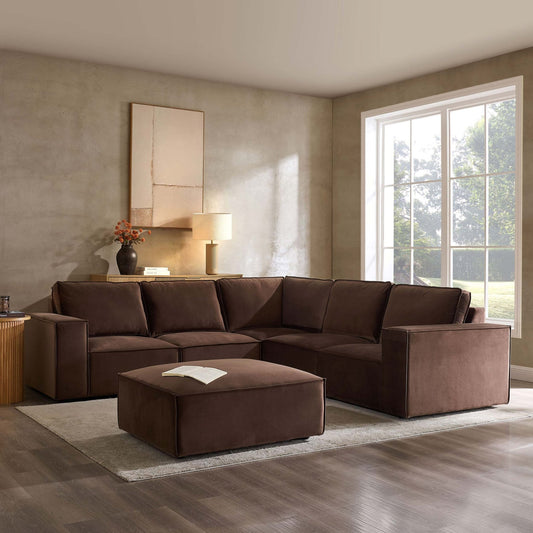Brooklyn Large Right Hand Corner Sofa - Cappuccino - DUSK