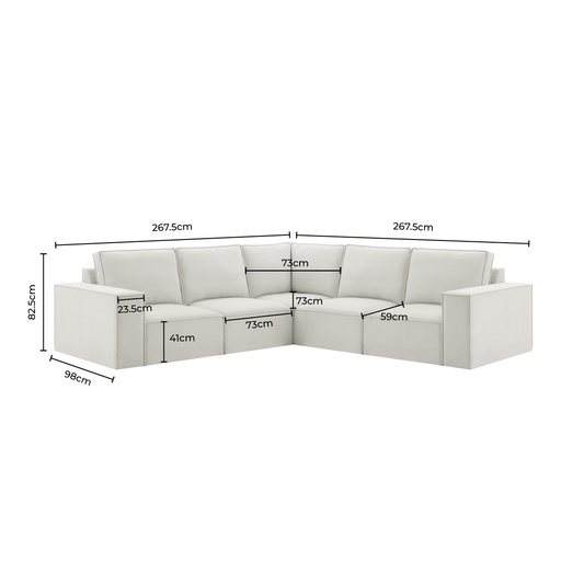 Brooklyn Large Right Hand Corner Sofa - Cappuccino - DUSK