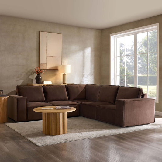 Brooklyn Large Right Hand Corner Sofa - Cappuccino - DUSK