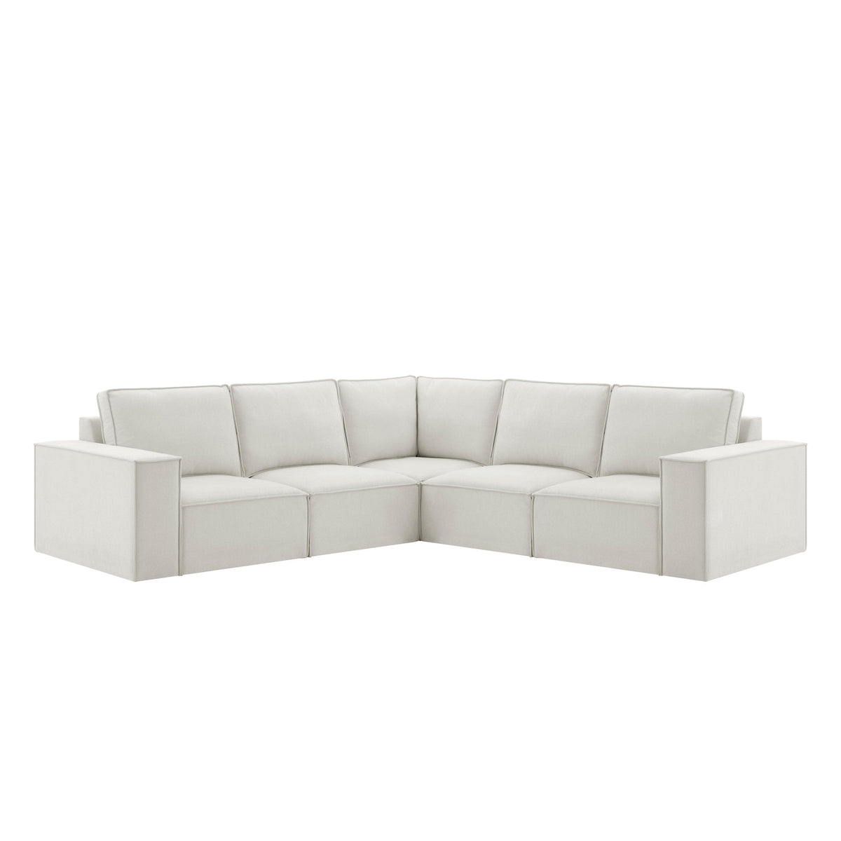 Brooklyn Modular Large Left Hand Facing Corner Sofa - Chenille - Ivory - DUSK