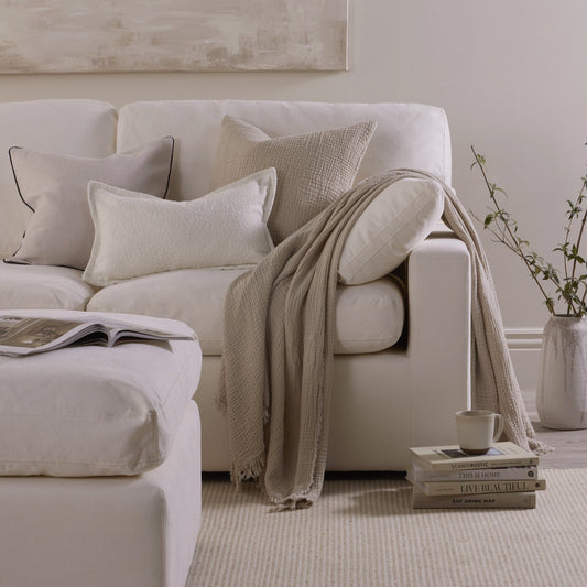 Cairo Feather Pouffe - Vanilla - DUSK