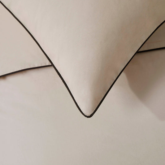 Cambridge 200 Thread Count Duvet Cover - Natural/Black - DUSK