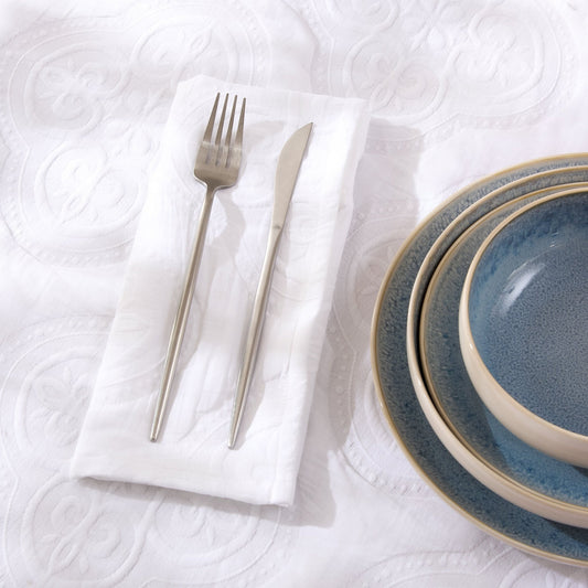 Cannes Matelassé 300 Thread Count Set of 4 Napkins - White - DUSK