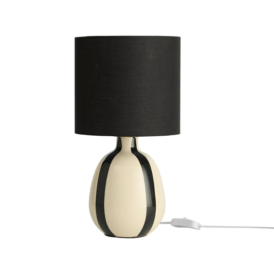 Cassie Striped Table Lamp - Cream/Black - DUSK
