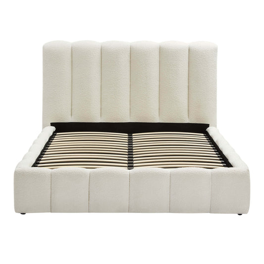 Cheshire Boucle Ottoman Storage Bed - Off White - DUSK
