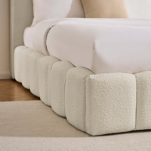 Cheshire Boucle Ottoman Storage Bed - Off White - DUSK