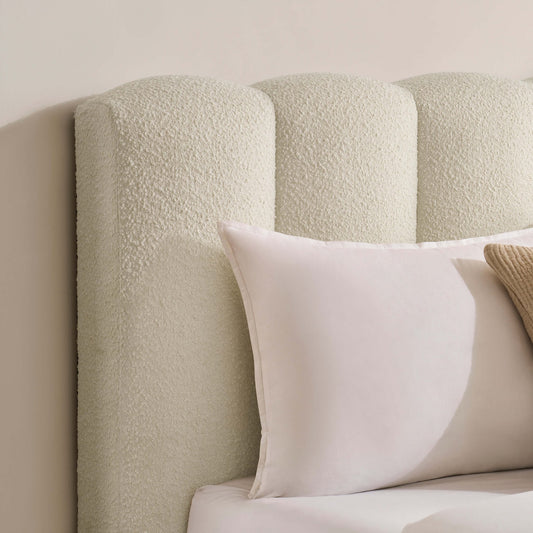 Cheshire Boucle Ottoman Storage Bed - Off White - DUSK