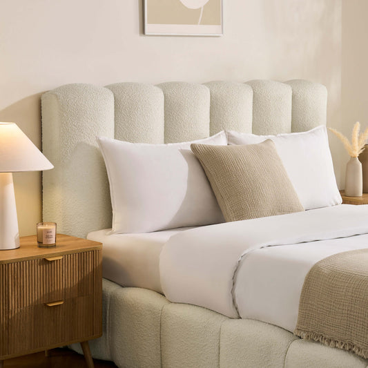 Cheshire Boucle Ottoman Storage Bed - Off White - DUSK
