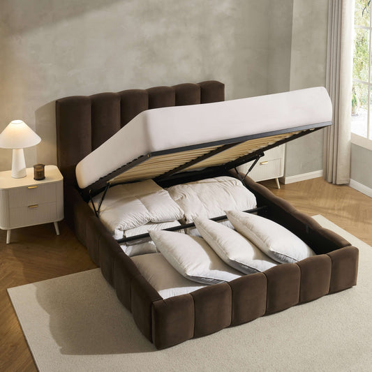 Cheshire Ottoman Storage Bed - Cappuccino - DUSK