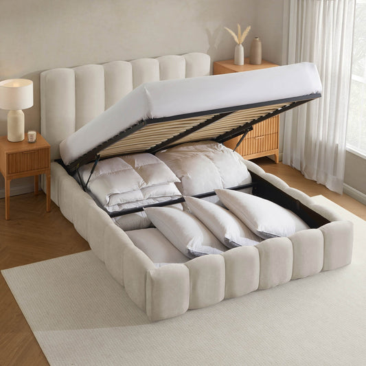 Cheshire Ottoman Storage Bed - Ivory - DUSK