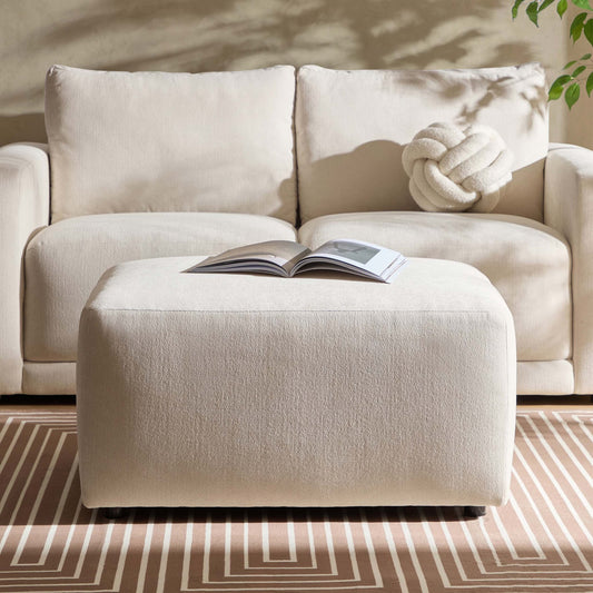 Chicago Pouffe - Chenille Ivory - DUSK